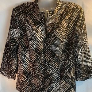 Molly & Max Women's Lined Front Zipper Black Brown Blazer Jacket Coat Sz XL